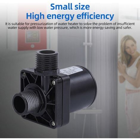 DC Brushless Pump – 24V 700L/H 20W Micro 5m/16.4ft High Temperature Booster for Aquarium, Fountain, Swimming Pool, Pond, Toilet (1/5)
