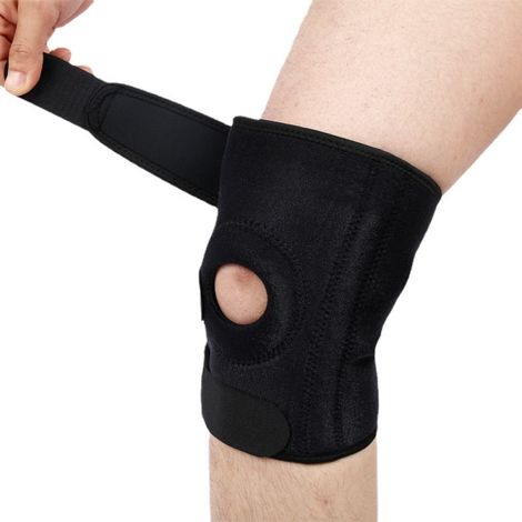 Unisex-Sport-Kniebandage mit 4 Federn und hochwertigem OK Domestic-Gewebe, ideal für Fußball, Badminton, Wandern und Radfahren (1/5)