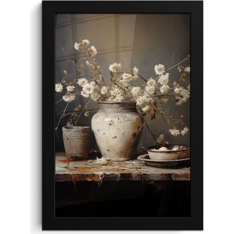 Framed Poster Still life - Flowers - Bouquet - Vase - Wine 20x30 cm (1/5)