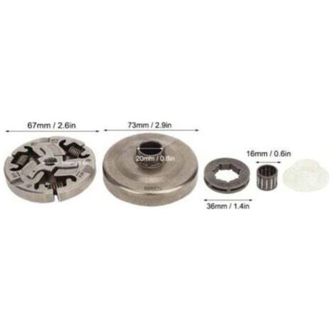 3/8in 7 Dents tronçonneuse Tambour d'embrayage pignon Tambour d'embrayage pour Husqvarna 355357 357XP 359 EPA tronçonneuse