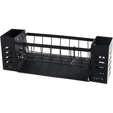Organisateur Evier Cuisine, Support en Acier Inoxydable pour évier, Organisateur D'évier de Cuisine Noir Multifonctionnel,