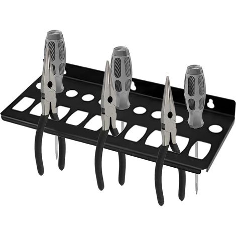 Pince de rangement Support mural pratique Stockage d'atelier Organisateur en acier 35 cm 21 trous pour pinces, tournevis, clés et outils, atelier idéal et fait maison (1/5)