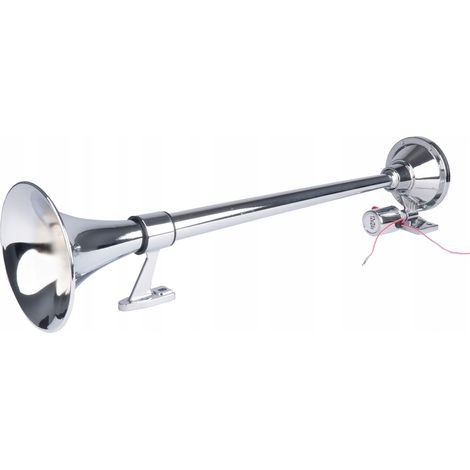 Bocina de fanfarria con sonido de señal, cromada, 640 mm, 12V/24V, AMIO-04076 (1/5)