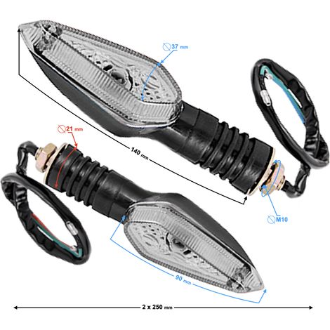 Indicatori di direzione posteriori per ciclomotore Fighter 2, LED