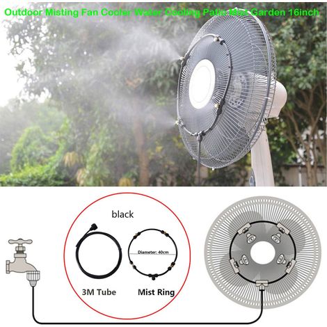 Anneau De Pulvérisation - Diamètre 40 Cm - Filetage 3/4 Pouce - Matériau Pe - 4 Buses En Laiton - Pour Ventilateur Extérieur - 1 Pièce (1/5)