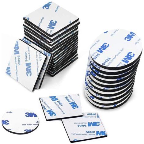 100pcs Autocollants Double Face, Bande de Mousse, Mousse Autocollante, 50 Pièces Carré et 50 Pièces Ronde (100pcs) (1/5)