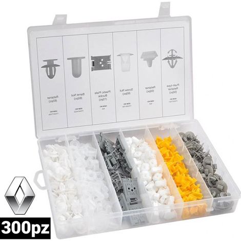 SURTIDO GRAPAS, CLIPS, TAPONES PARA CARROCERÍA RENAULT 300 PIEZAS
