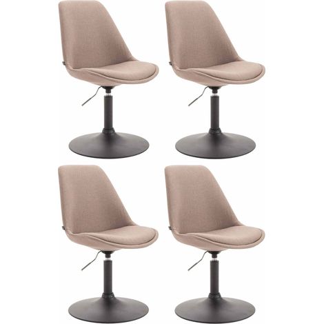 4er Set Esszimmerstühle Maverick Stoff taupe schwarz