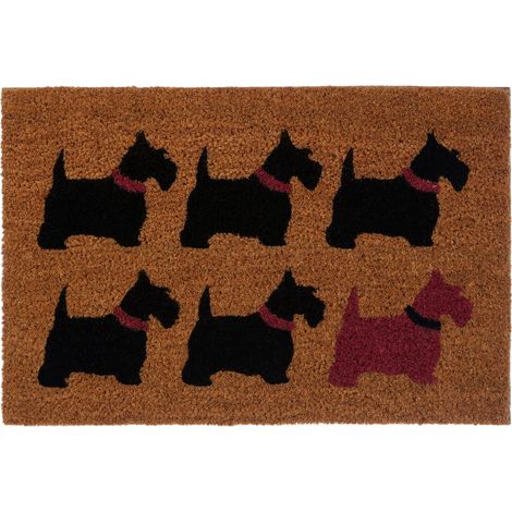 Premier Housewares Dog Design Door Mat / Non Slip Floor Mat Indoor and Outdoor Welcome Mat With Robust Coir For Door Entrances / House Entryway / Kitchen / Outside Porch 40 x 2 x 60