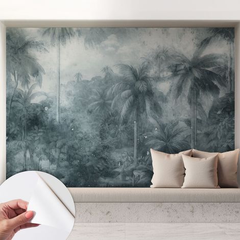 Papier peint autocollant adhésif décoratif avec motifs pour salon et chambre a motif Végétation tropicale 208x146 cm (1/5)