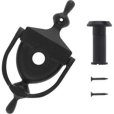 Türschließblech, 15 cm (6 Zoll) langes Türschließblech aus Zinklegierung mit Türspion für Türen mit einer Dicke von 2,5 bis 3,8 cm (1 bis 1,5 Zoll), mattschwarz (1/5)