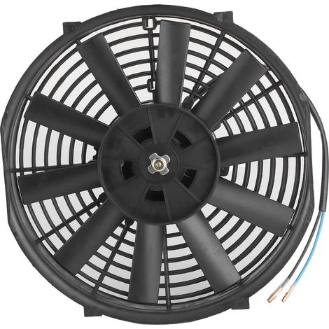 Ventilateur de refroidissement du moteur 10 pouces 12V 80W Ventilateur de refroidissement électronique mince Débit d'air 2100 tr/min 10 Lames droites universelles. (1/5)