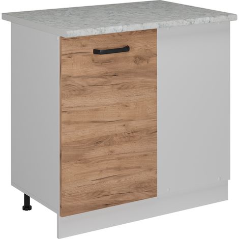 Mobile ad angolo cucina R-Line, Quercia dorata, 86 cm PL Marmo, Vicco