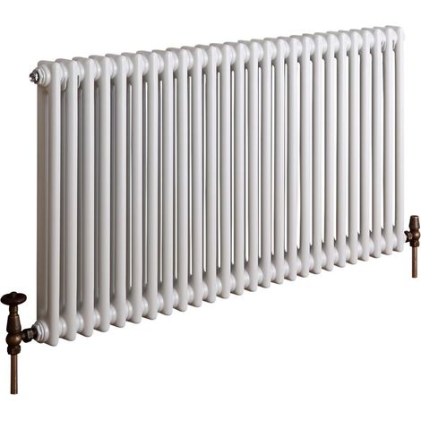 Hudson Reed Windsor - Radiateur Rétro Horizontal Blanc à Colonnes - 60cm x 119cm