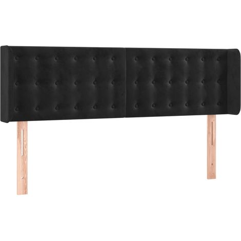 Maison Exclusive - Cabecero de terciopelo negro 147x16x78/88 cm (1/5)