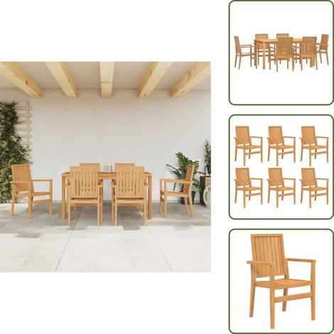 Mobili da esterno - vidaXL Set da Pranzo da Giardino 7 pz in Legno Massello di Teak - Tavolo in teak