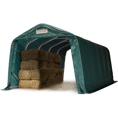 TOOLPORT Robusta tienda de almacenamiento agrícola 3,3x6 m PVC 2300N cubierta de lona, verde