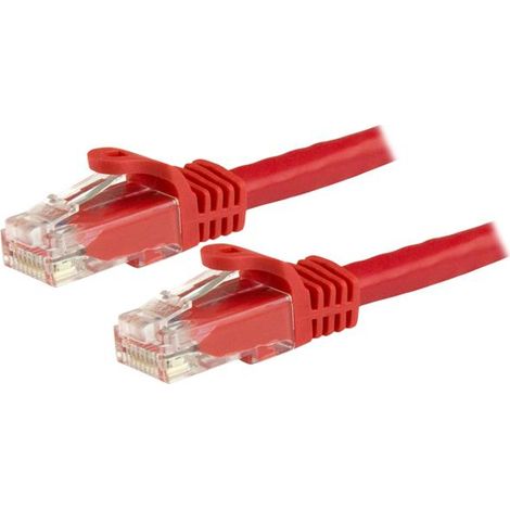 StarTech.com Câble réseau Cat6 Gigabit UTP sans crochet de 15m - Cordon Ethernet RJ45 anti-accroc - M/M - Rouge - 15 m - Cat6 - U/UTP (UTP) - RJ-45 - RJ-45 - Rouge (N6PATC15MRD) (1/2)