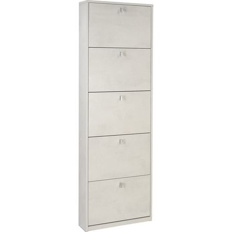 Scarpiera 5 Ante 63x190x18 cm Ossido Bianco (1/4)