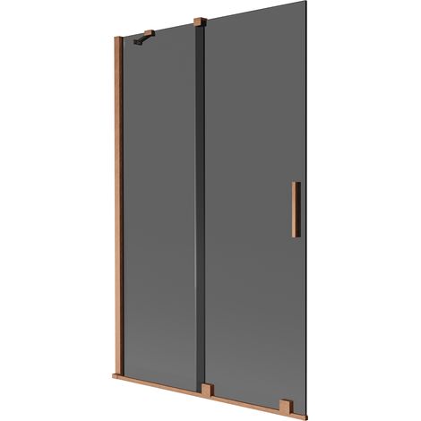 Mexen Velar mampara de baño 2 puertas corredizas 110 x 150 cm, grafito, cobre cepillado - 896-110-000-41-65 (1/2)