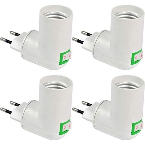 Douille E27 avec Interrupteur sans Fil, Base pour Ampoule LED E27, Douille Plastique pour Éclairage Rapide, Spot E27 pour Lampe Murale, Lampe de Cuisine Intérieur, lot de 4 (1/5)
