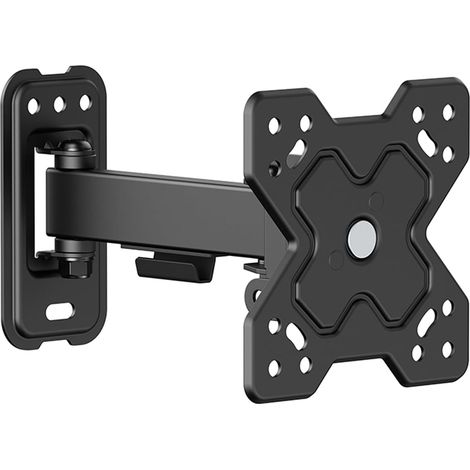 1 Support TV Mural, Acier Noir, VESA 75x75 100x100, 13-32 Pouces, 20 kg, Salon Bureau