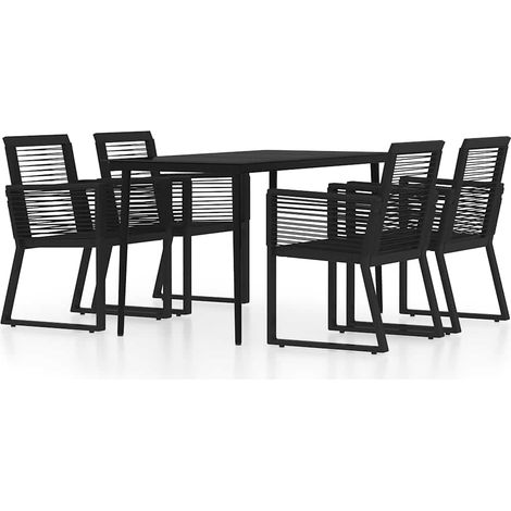 Maison Exclusive - 5-tlg. Garten-Essgruppe Schwarz