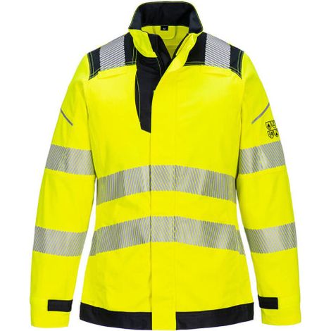 Chaqueta de protección alta visibilidad color flúor con cintas reflectantes Modaflame PW3 FR715 para entornos multiriesgo S Amarillo / Negro
