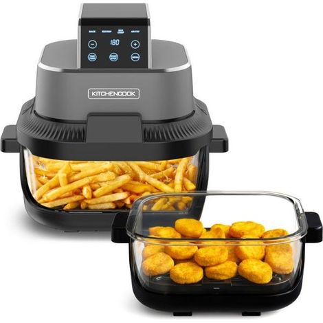Kitchencook - Crispx - Friteuse à Air Panoramique 2 Récipients Verre (1/5)