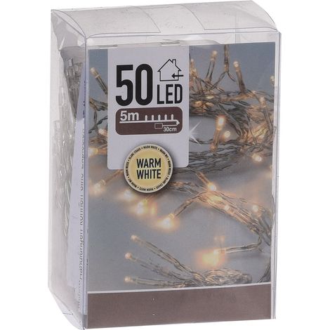 Lichterkette mit 50 LED in warm weiß - 500 cm - Weihnachts Tischlichterkette Deko Innen Beleuchtung