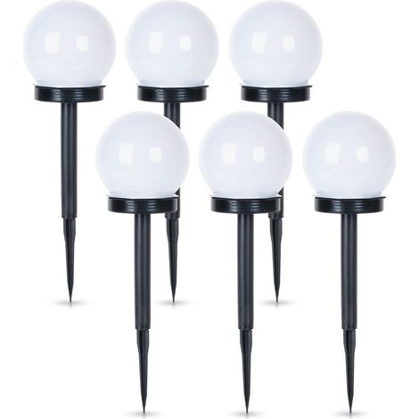 Lampade da giardino a LED solari, da incasso, 33,5 cm, 6 pezzi.