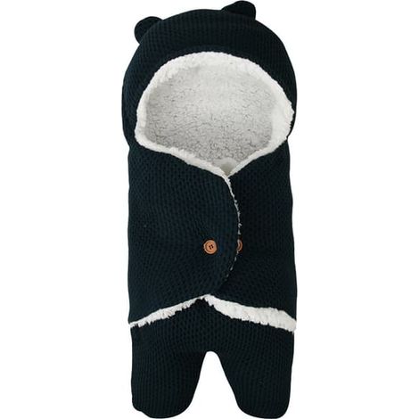 Gigoteuse pour nouveau-né, idéale pour les promenades d'automne et d'hiver, couverture anti-coups de pied, gigoteuse chaude pour poussette, noire (1/4)