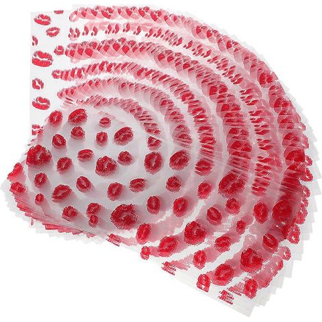 100 sachets à bonbons transparents rouges pour la Saint-Valentin (1/5)
