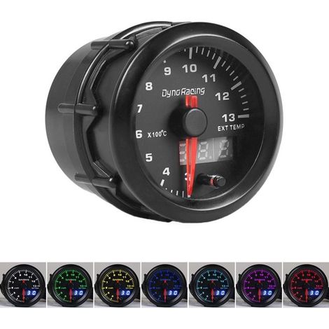 Voiture Universal 52 mm Affichage numérique LED LCD Gauge de température d'échappement colorée voiture universel produit neuf (1/5)