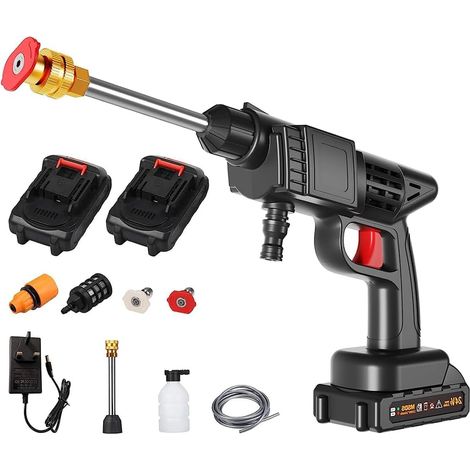21V 1500mAh 150 PSI Portable Cordless Pressure Washer Battery Powered High Pressure Cleaner with Accessories, Watering Flowers, Cleaning Floors(EU) (1/5)