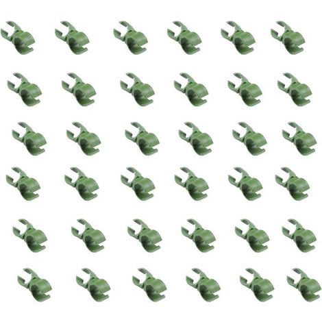 Lot de 36 clips de fixation rotatifs pour treillis/plantes Ø20 mm - clips serre en PP réutilisables verts (1/5)