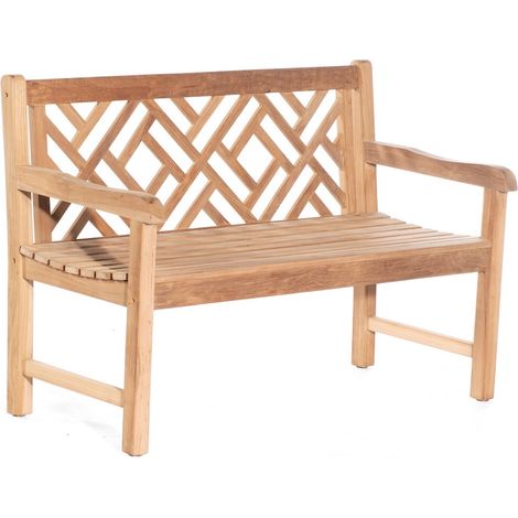 Sonnenpartner QUADRIGA 2-Sitzer Bank Gartenbank Sitzbank Holzbank Teakholz Pure