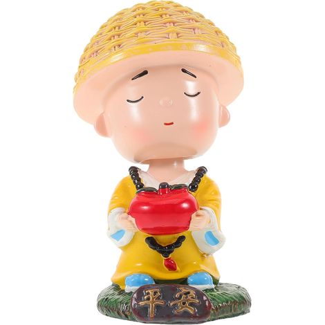 Figurine Bouddha à Tête Oscillante en Résine pour Tableau de Bord de (1/5)