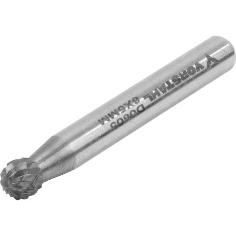 Fresa de carburo de alta velocidad YG8, esférica, de precisión, 6x5 mm, FI 6 mm, Vorstahl (1/5)