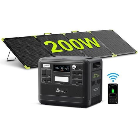 FOSSIBOT F2400 2048Wh 2400W Portable Power Station + 200W Solar Panels, LFP Battery Electric Generator Energy Station (1/5)