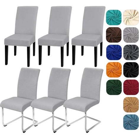 Housses de chaise extensibles 6 pièces, lavables et amovibles, pour cuisine, restaurant, hôtel (1/5)