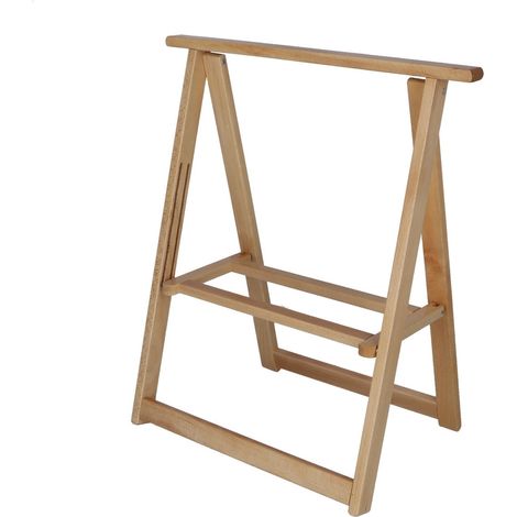 WELLHOME caballete de haya bajo con barniz de 65x39x73 cm