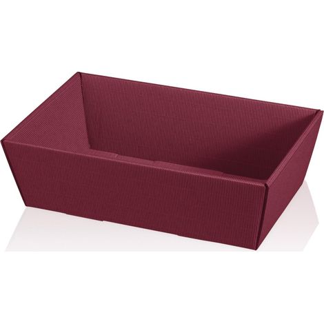 500 x Präsentkorb Geschenkkorb 330x190x110 mm offene Welle Rot Bordeaux (1/2)