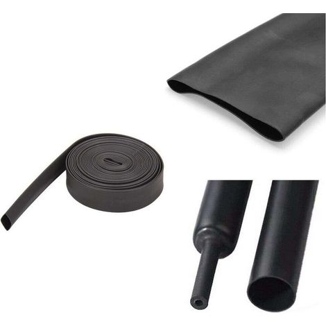 Guaina termorestringente nera a parete singola in poliolefina 2:1, senza colla, impermeabile, per cablaggi elettrici, elettronici e automobilistici, 3 mm/1,3 mm, 1 metro (1/2)