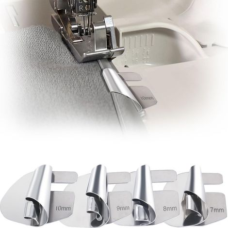 Piedino overlock per macchina da cucire, set da 4 pezzi, piedino universale per orlo arrotolato, piedino stabile per punti di cucito, per uso domestico o professionale (1/5)