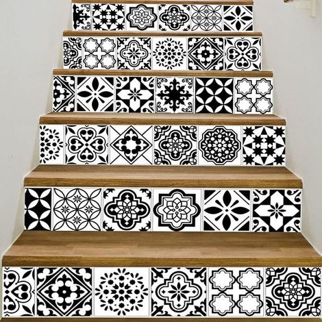 Autocollants 3D pour contremarches d'escalier, 100 x 18 cm, lot de 6, amovibles, faciles à décoller et à coller. (1/5)