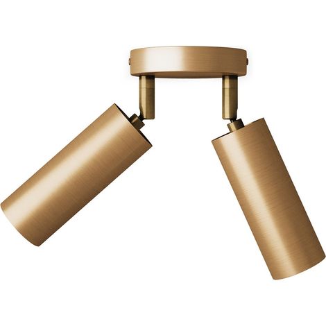 Lampada a 2 faretti con paralume Tub-E14 e rosone tondo