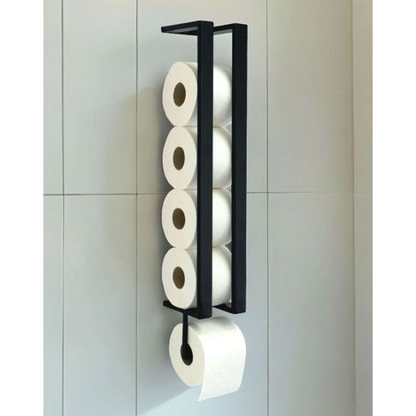 DanDiBo Toilettenpapierhalter Schwarz Wand Metall 96610 Toilettenpapier Aufbewahrung Klopapierhalter Toilettenrollenhalter WC Rollenhalter Ersatzrollenhalter