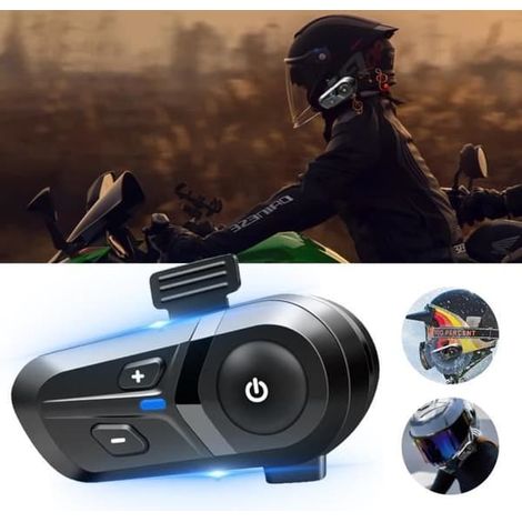 SABIR-Kit casque moto Bluetooth - MIOLOE - Bluetooth 5.3 - Étanchéité IPX67 - Autonomie de 70 heures - Universel (1/4)