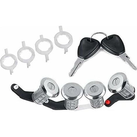 Adecuado cilindros cerradura puerta 4 piezas 7701470952 Renault Master, Opel Movano Nissan 1998-2009 (juego cerraduras puerta izquierda derecha) (1/5)